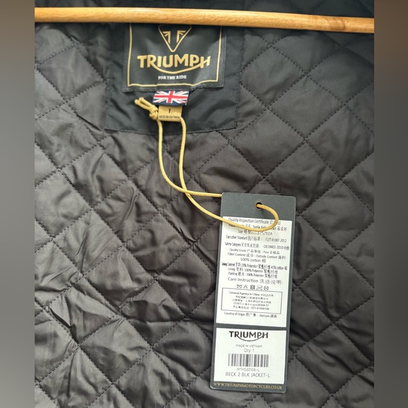 Triumph Beck Waxed Canvas Motorcycle Jacket + INCLUDED ARMOR! - Picture 9 of 13